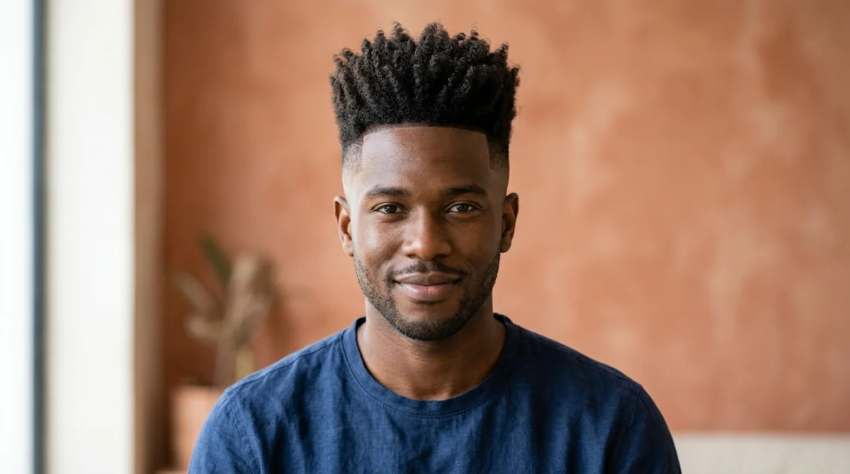 La coupe afro dégradée pour homme
